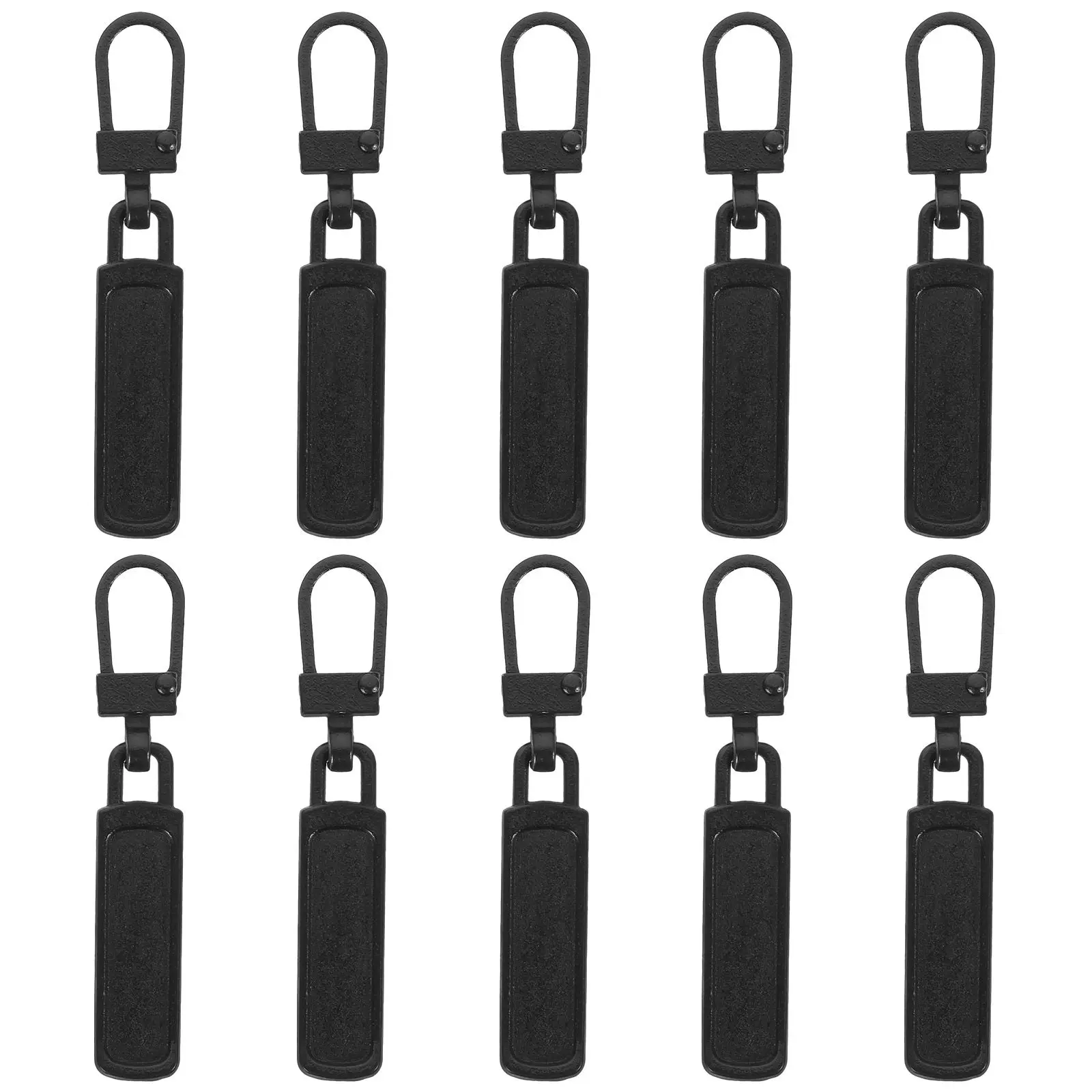 10Pcs 금속 지퍼 손잡이 탈부착 가능 교체 슬라이더 수리 키트 (옷, 재킷, 배낭, 신발 지퍼 손잡이 교체용)