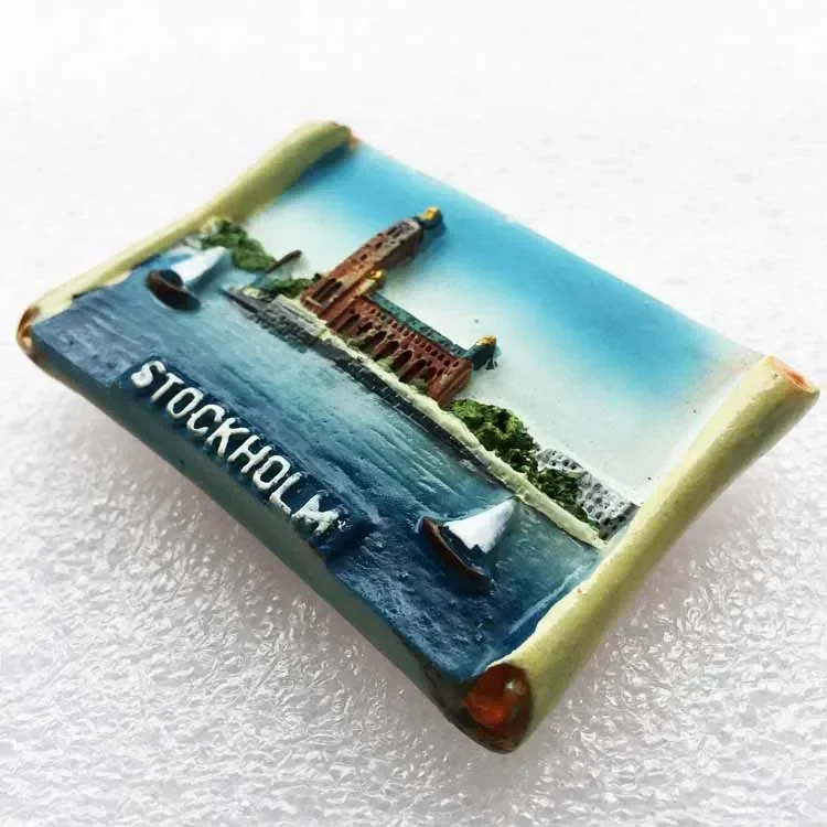 Swedish Fridge Magnets Tourist Souvenir Sweden Malmo Sverige Stockholm Travel Gift Magnetic Refrigerator Sticker Home Decoration images - 6