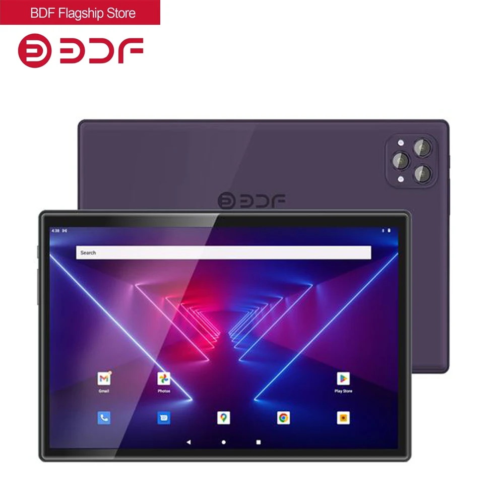 Bdf Nuovi Tablet Da 10.1 Pollici Octa Core 4G Lte Telefonata Dual 5G Wi-Fi Tablete 8Gb Ram 256Gb Rom Android 12 Google Play Tablet Pc