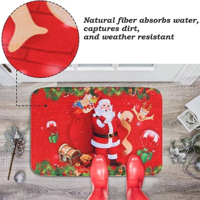 New Christmas Carpet Decoration Home floor mat Room Non-Slip Flannel rug Santa Claus Xmas Snowman christmas decorations for home