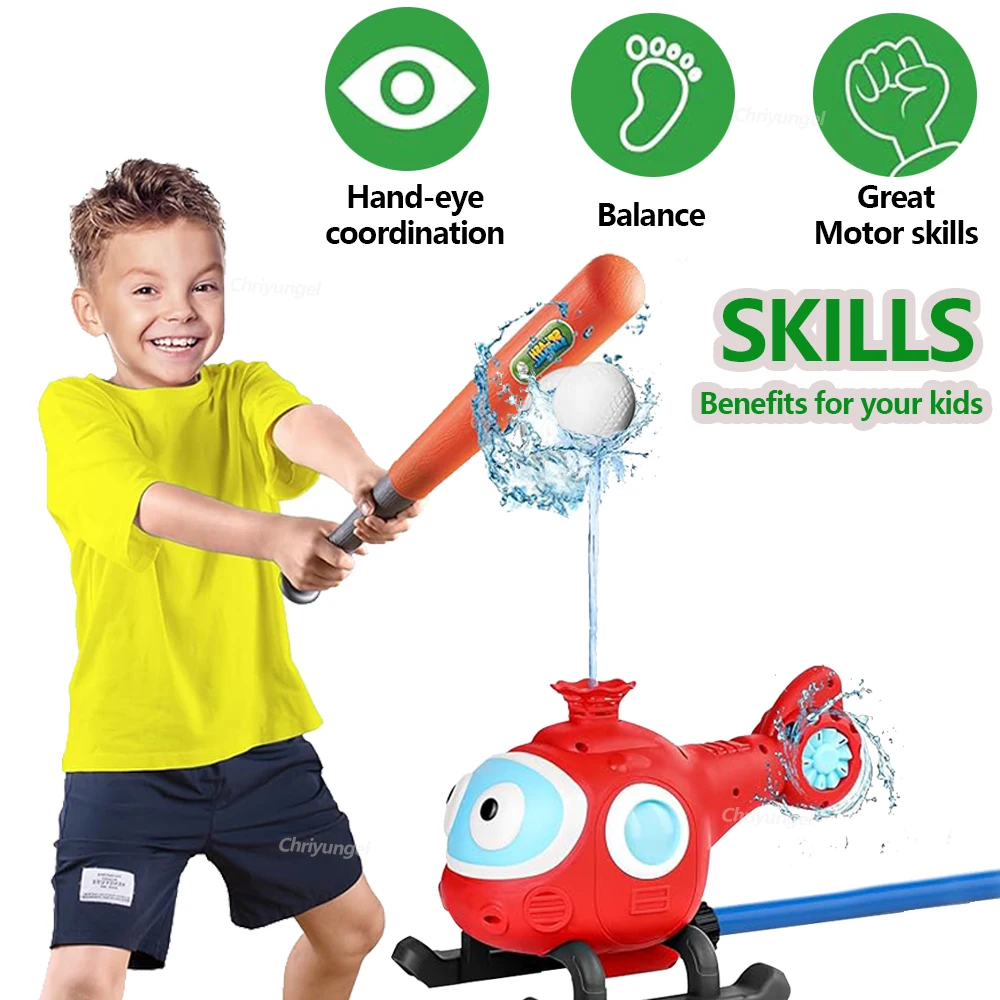 2 in 1 Water Sprinkler Baseball Toy for Kid Baseball Toy Water Game 360° Roating Spray Outdoor Play for Lawn Backyard Pool Party 6