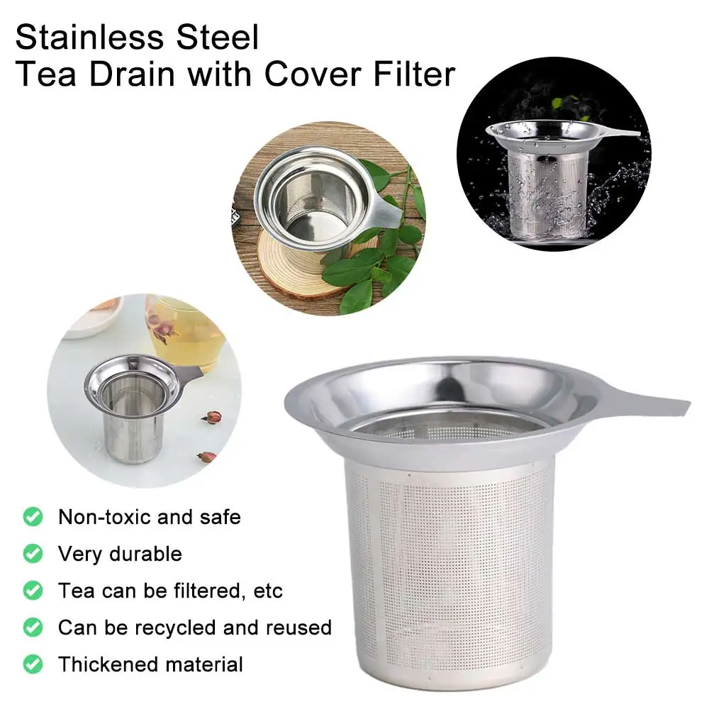 Reusable Stainless Steel Coffee Filter Paperless Coffee Maker Strainer Double Fine Mesh Basket Loose Tea& Ground