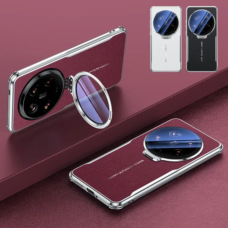Premium Shockproof Leather Case with HD Camera Lens Protector