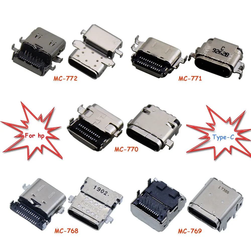 50 Pz 12/24Pin Micro Usb Per Hp Signif X360 13 Ghost 13 Elitebook 735 Hp-13 Chromebook14 5Gtype C Carica Dock Port Plug