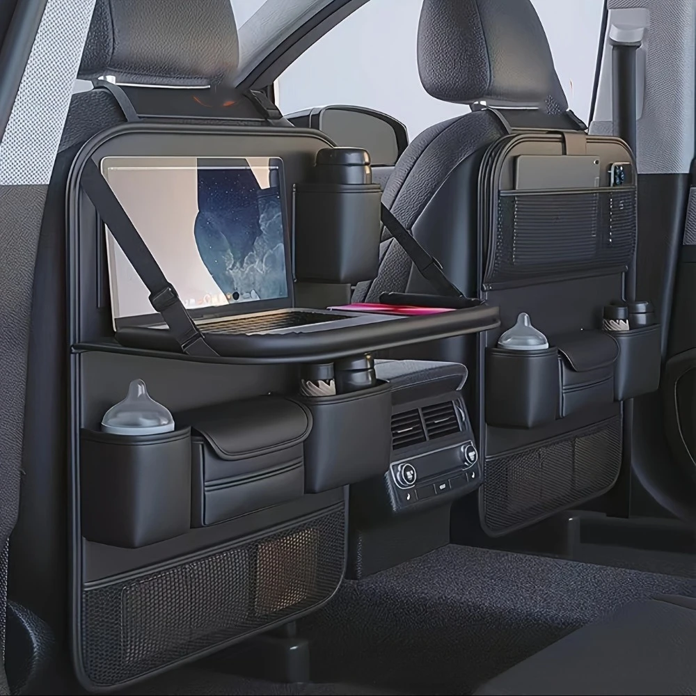 1개 2026 신형 자동차 시트 백 오거나이저 수납 가방 접이식 트레이 태블릿 홀더 티슈 박스 자동차 뒷좌석 여행용 액세서리