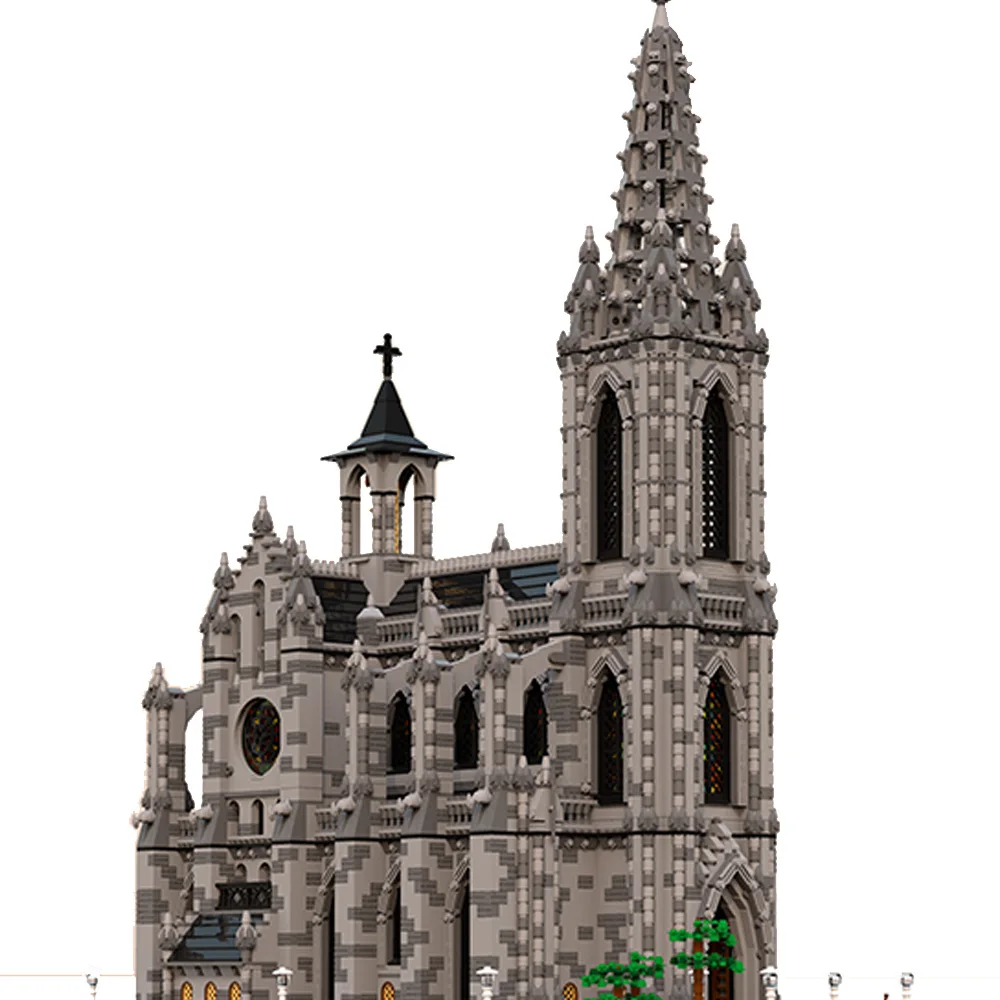 Moc World Modular Cattedrale Building Blocks Street View Architettura Collezione Chiesa Modello Fai Da Te Casa Mattoni Per Regalo Bambini