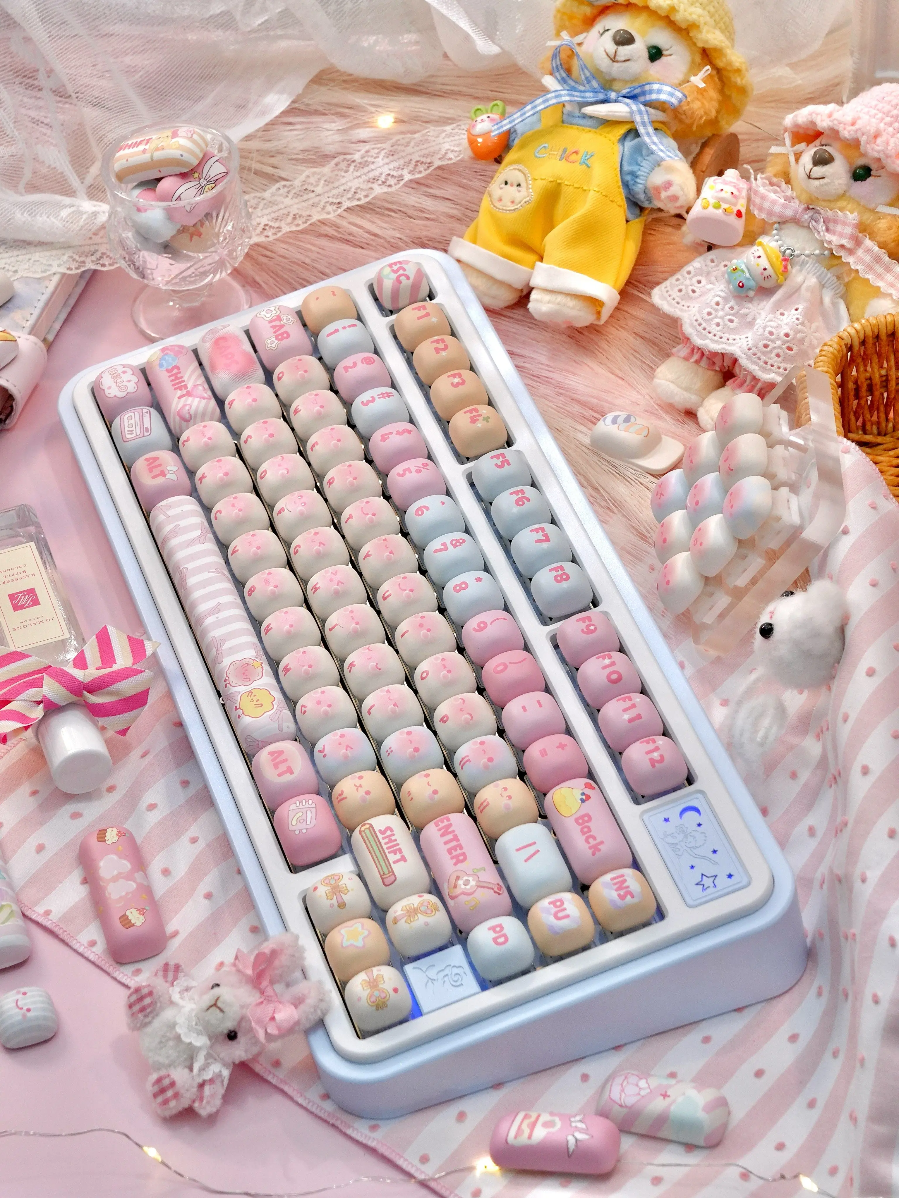 custom marshmallow keyboard keycaps ANSI layout set