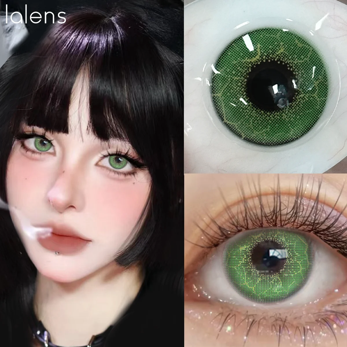 VISUASHOW Lovely Blue Colored Contact Lenses: Soft, Anime Cosplay & Cyber Cute Style for Costume Makeup & Parties