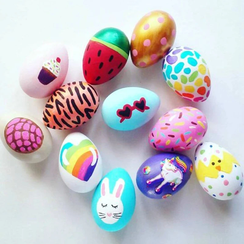 20PCS 3,5-9cm Weiß Schaum Ei für Home Ostern Party Dekoration DIY Handwerk Eier Urlaub Dekor, handgemachte Malerei Kinder Gefälligkeiten – Detail 1