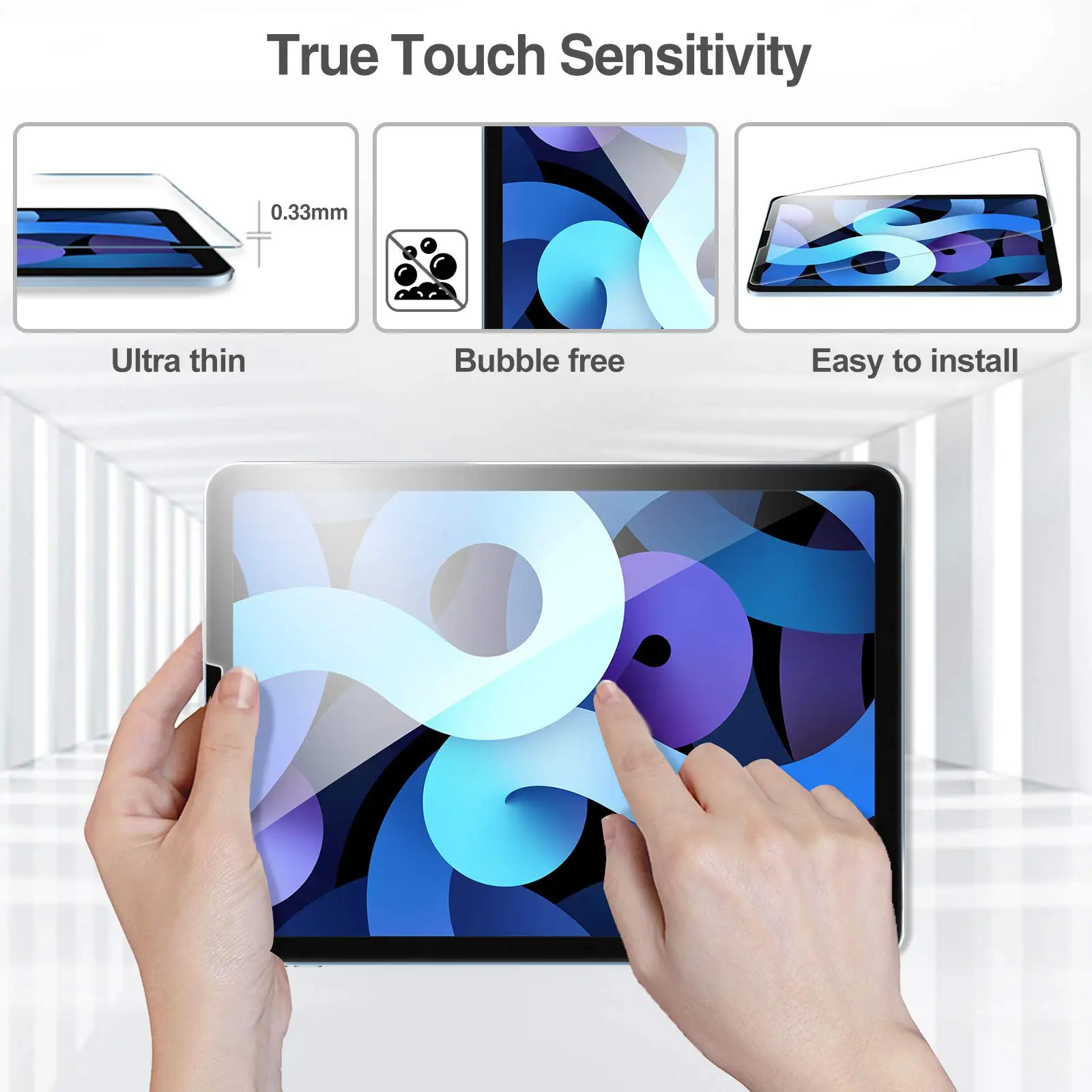 Screen Protector For Apple iPad Air Pro 11 2024 9.7 10.2 10.5 10.9 2th 3th 4th 5th 6th 9th 10th Generation Tempered Glass Film 3