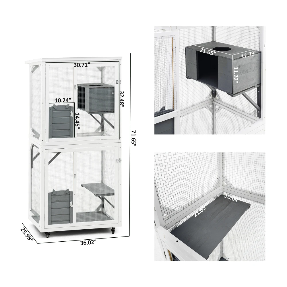 Outdoor indoor cat pet climbing rack play cage lovely big space