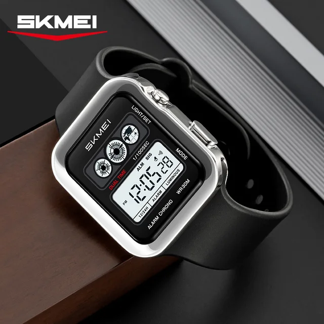 SKMEI 2504 Sports Fashion Men Electronic Watch Luminous Alarm Clock Calendar Waterproof Silicone Strap Digital Watches for Man 1