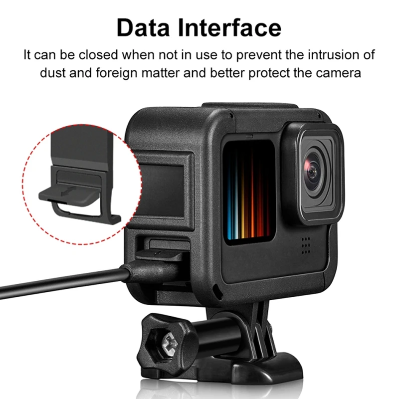 Gopro HERO10/9 보호 커버베이스 용 측면 인터페이스 커버가있는 하우징 프레임 확장 PA 케이지