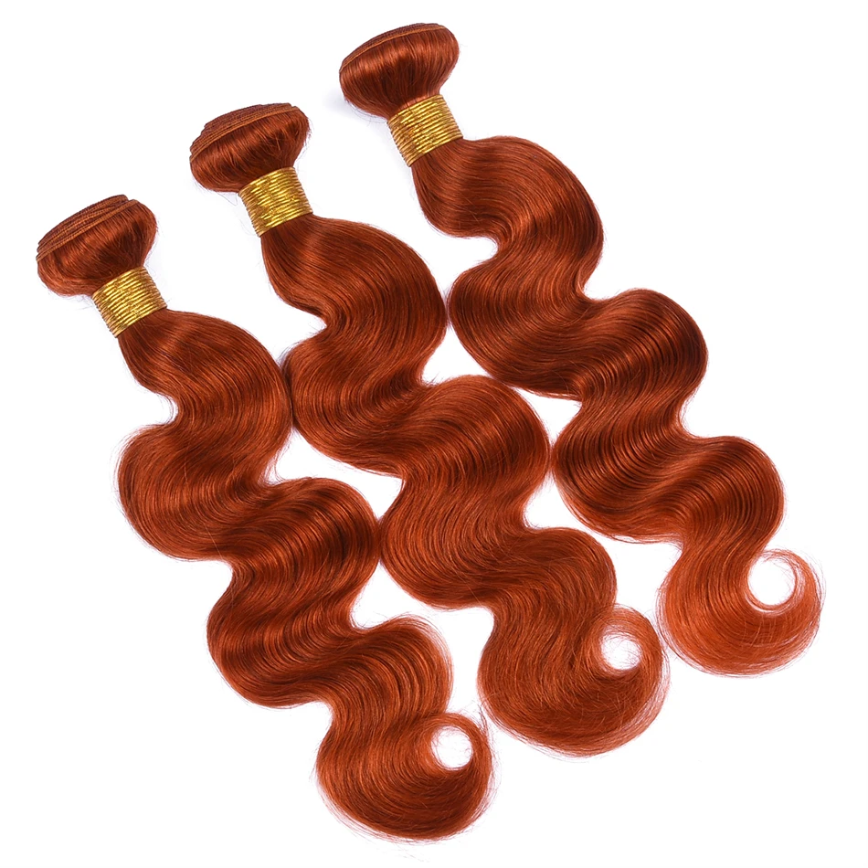 Miss Rola Brazilian Straight Human Hair Weaving Bundles Ginger Orange Brown Red Ombre Remy Hair Extensions Double Wefts