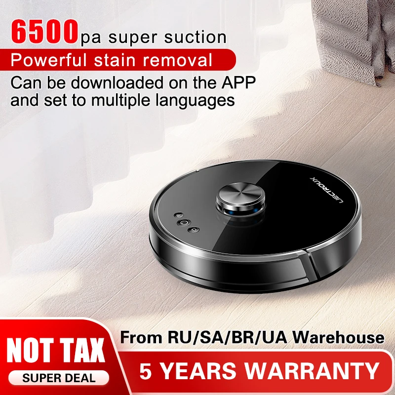 Robot Aspirapolvere Lilin Xr500, Navigazione Laser Lidar, Grande Aspirazione, Mappa Multi-Pavimento, Pulizia A Umido A Forma Di Y, App No-Go Zone