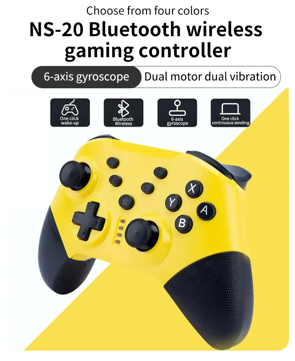 New 2024 Wireless Bluetooth Gamepad 6 Axes Gyroscope Adjustable Vibration