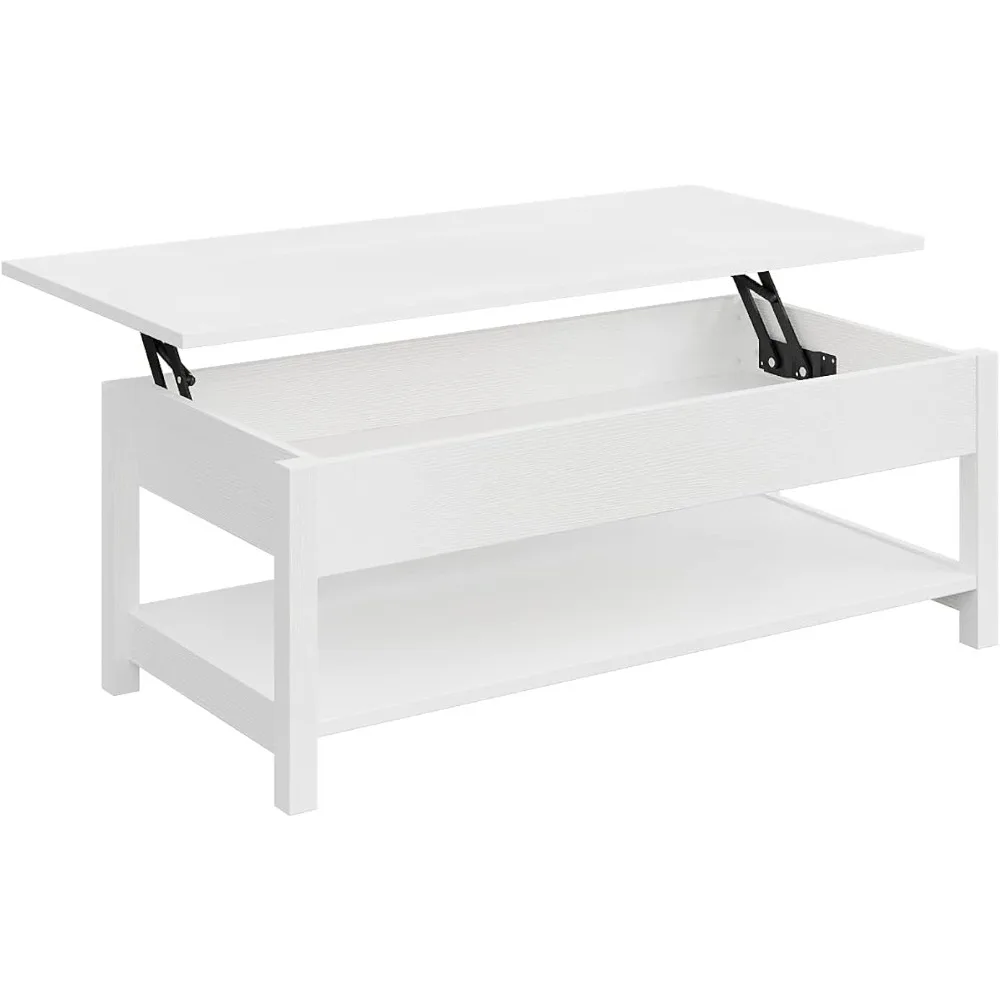

Coffee Table Lift Tabletop Pop-Up Coffee Table for Living Room White 45.28“ L Dolce Gusto Hidden Storage Mesa Lateral End Tables