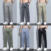 Men's Sweatpants Elastic Waist Spring Summer Fashion Casual Pants Men Thin Cotton Stretch Slim Jogging Trousers Luxury Clothing