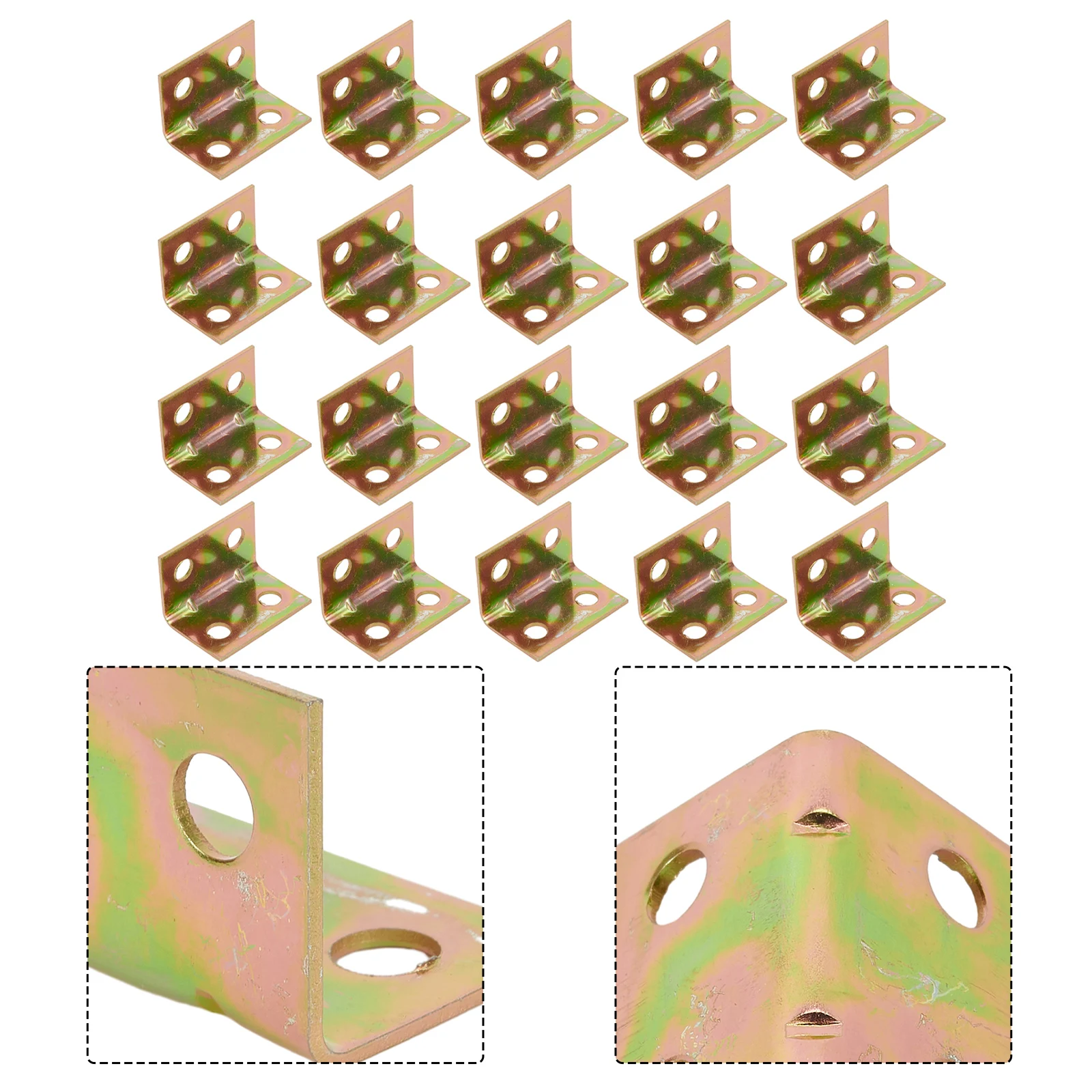 

Corner Brace Joint Angle Bracket Metal Table Fastener 20pcs 4 Holes 90 Degree Reuseable Home Table Box High Quality