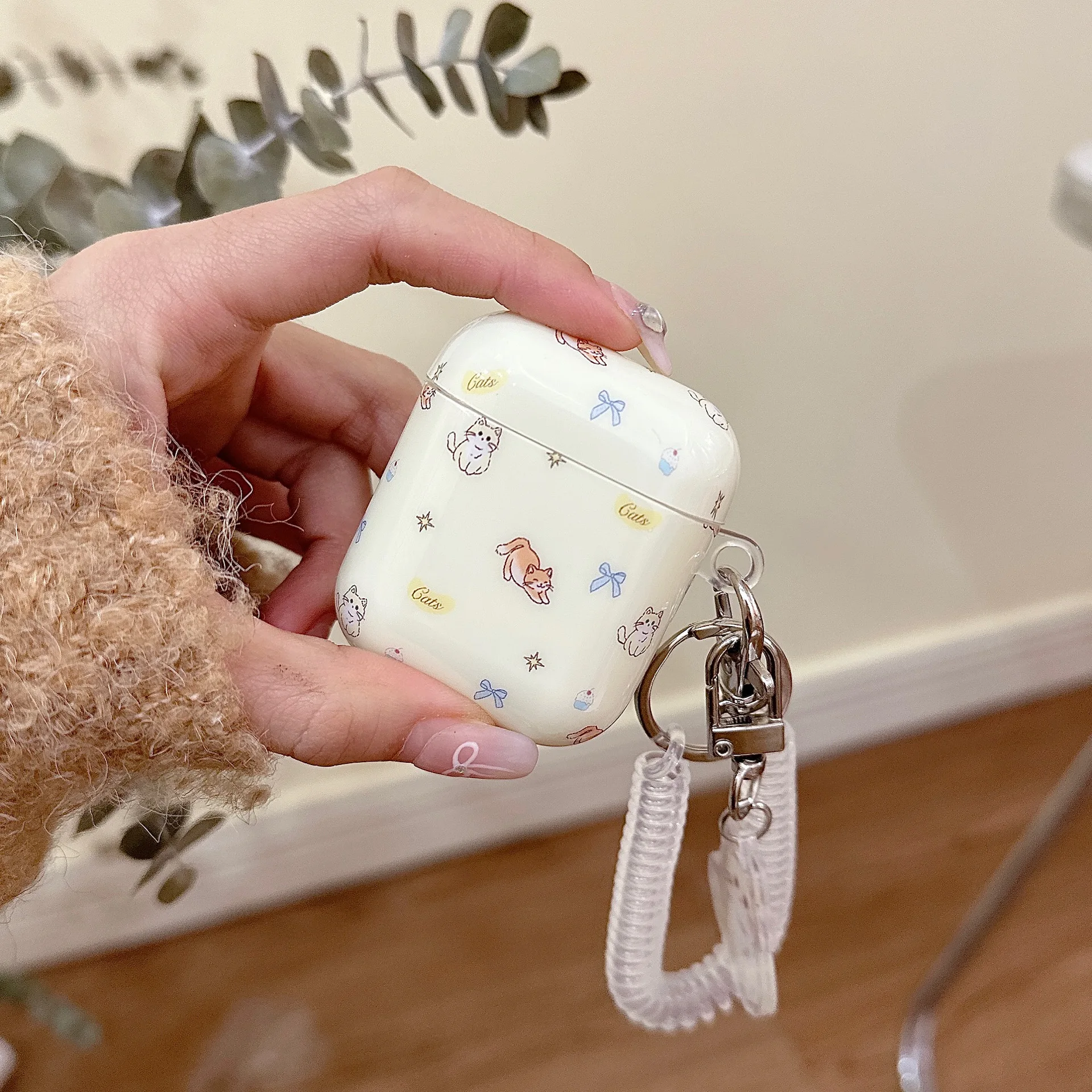 Cartoon 3D Cat Chain Earphone Case For Airpods