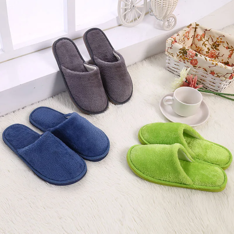 Women Indoor Slippers Warm Plush Men Home Female Slipper Spring Autumn Shoes House Flat Floor Soft Slient Slides For Bedroom 3