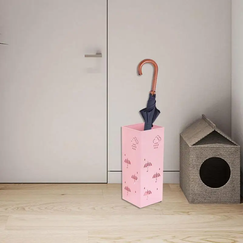 Metal Umbrella Stand Freestanding Square Umbrella Holder Home Storage Organization For Corridors Entrance Areas Living Rooms