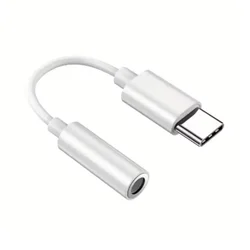 Universal USB - C to 3.5mm Audio Adapter - Headphone & Earphone Jack Converter Cable (White 1pcs)