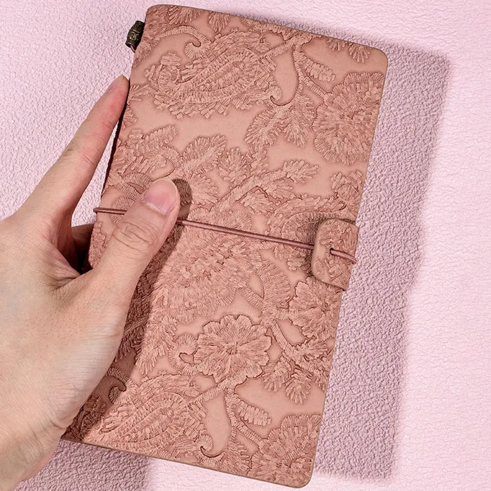 A6 Travel Notebook Vintage European 3D Lace Carved Flower Cover Portable Student Journal Scrapbook Diary School Supplies