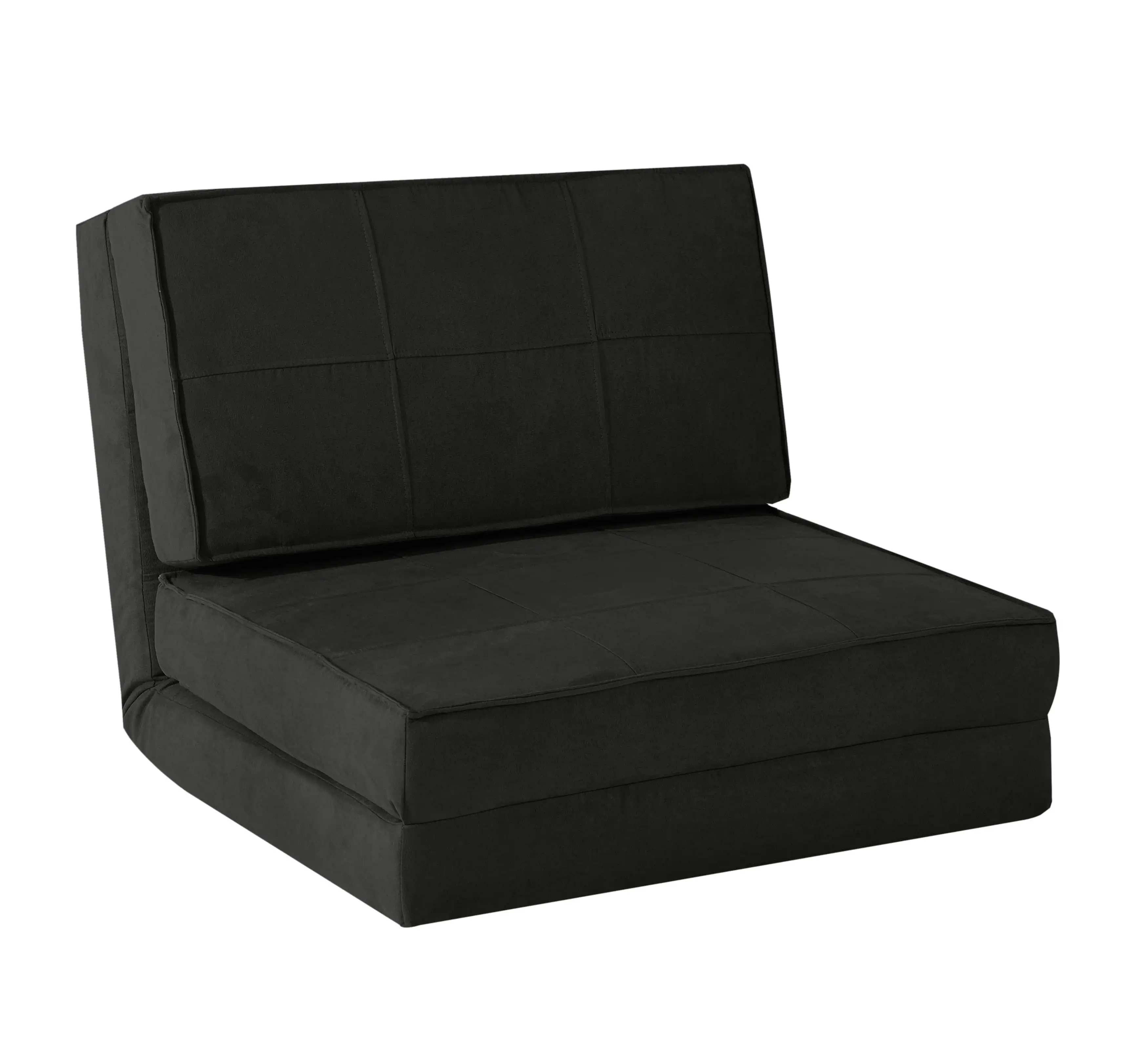 

Ultra Soft Suede 3 Position Convertible Flip Lounge Chair, Black