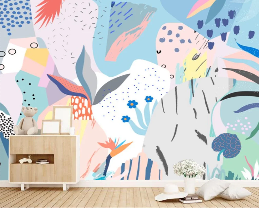 Personalizado Mural Papel de Parede hd Pintado Planta Pintura Decorativa Sala Estar Quarto Fundo 3d Tamanho