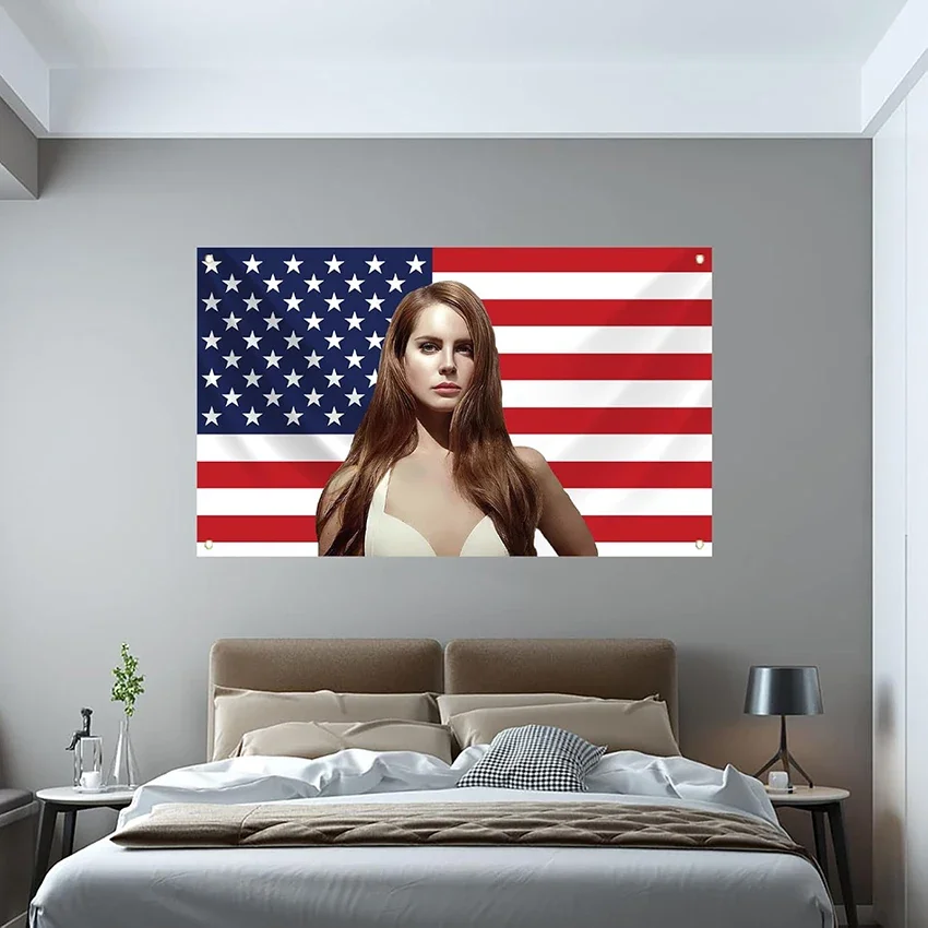ANOER LanaDel Dekorative Flagge 90x152 Cm – Doppelt Genäht, 2 Messingösen | Für Innen & Außen