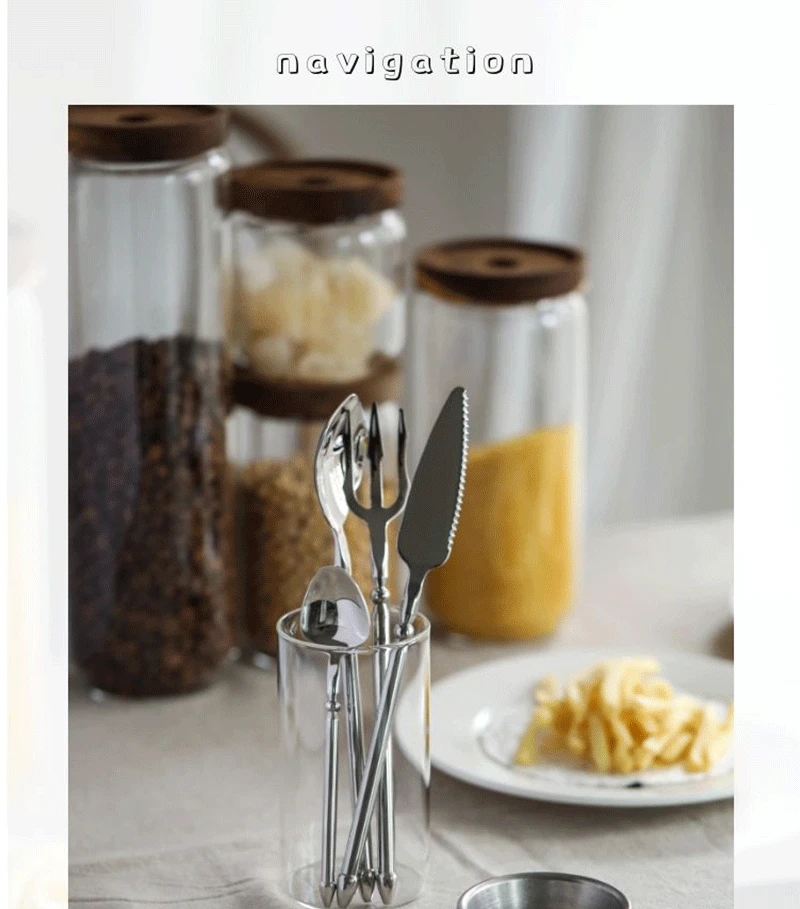 Description Picture 2 of itemNordic Retro Ins Viking Theme Dinner Knife Fork Spoon Dessert 304 Stainless Steel Tableware Kitchen Restaurant