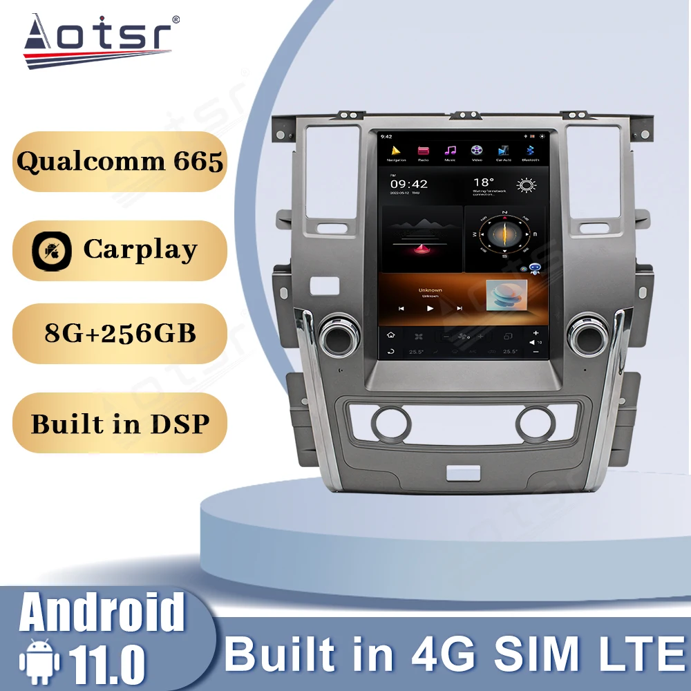 

12.1 Inch Android 13.0 Qualcomm Snapdragon For Nissan Patrol 2010-2018 Car GPS Radio Multimedia Player 4G LIT CarPlay Head Unit