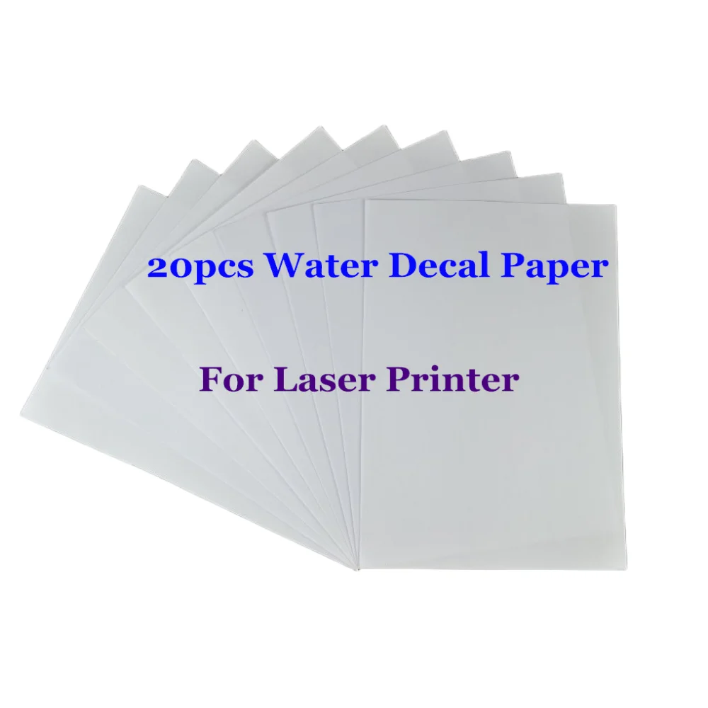 Laser Waterslide Decal Paper White 20 Sheets Package