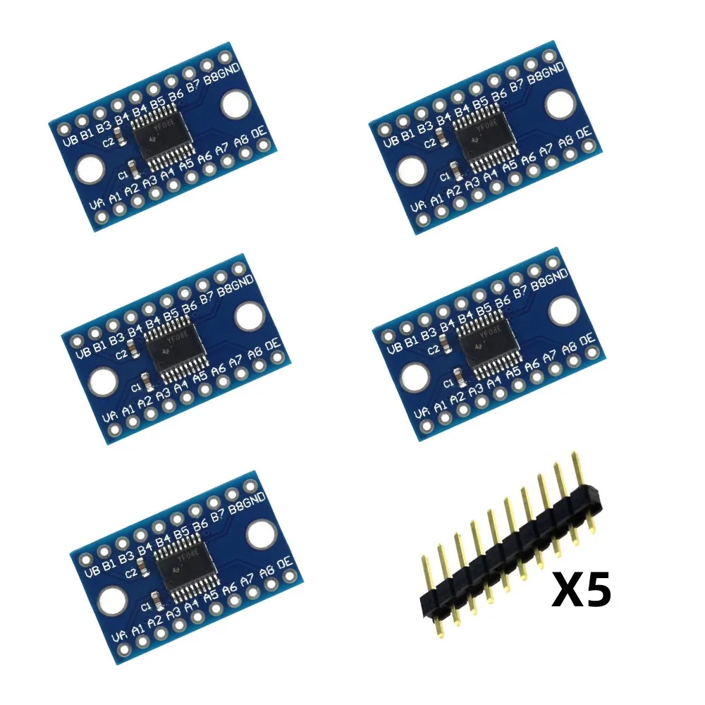 

5Pcs TXS0108E 8 Channel Logic Level Converter Bi-Directional High Speed Full Duplex Shifter 3.3V 5V for Arduino