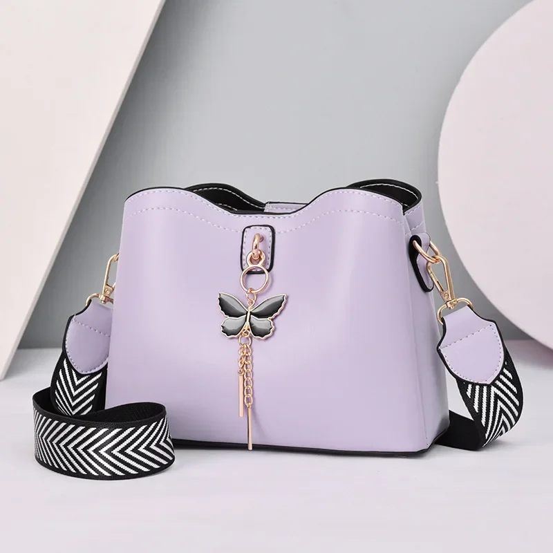 Ladies Handbag Shoulder Bag Crossbody Bag Women White Designer Butterfly Tassel PU Leather Messenger Tote