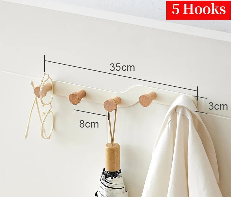 Bedroom Nordic Home Decor Hook Wall Hook Wood Robe Clothes Hanger