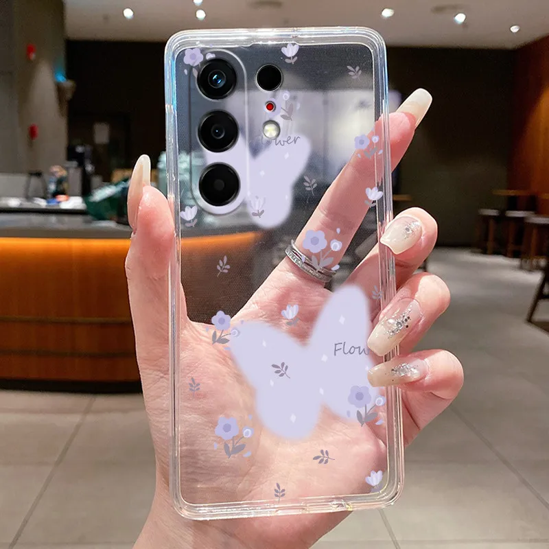 Butterfly Bow Protective Transparent Soft Silicone Phone Case