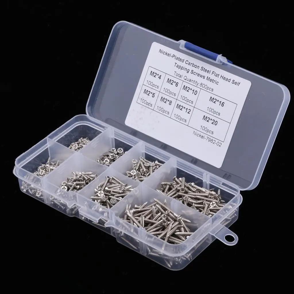 Flat Head Self-tapping Screws Assortment Kit Stainless Steel Screws Set for Wood Repair and Home Use Flat Head Self-tapping Screws Assortment Kit Stainless Steel Screws Set for Wood Repair and Home Use