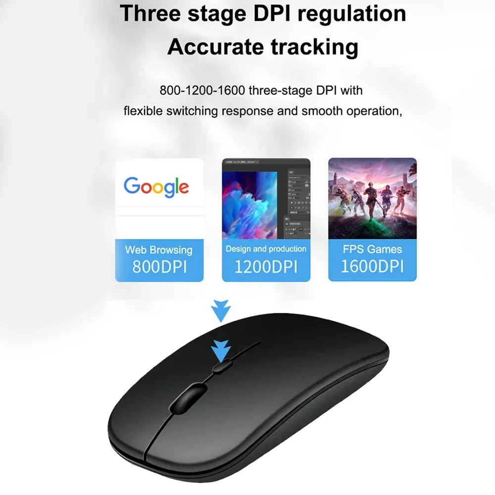 wireless mouse gaming mouse Wireless Gaming Mouse 2.4G Bluetooth-compatible Computer Mouse 1600DPI Silent Ergonomic Mice For PC Laptop Macbook Pro Air ipad