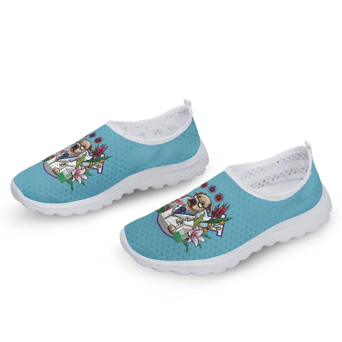 Lab Science Canine Pattern Comfortable Slip-on Loafers Teacher's Day Gift High Quality Breathable Non-slip Outdoor Walking Shoes