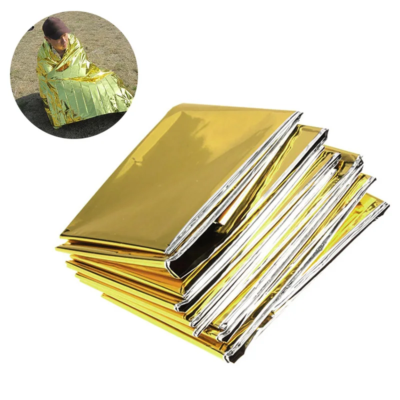 Emergency Blanket Outdoor Survival Blanket Waterproof Foil Thermal Space Lifesaving 160*210cm