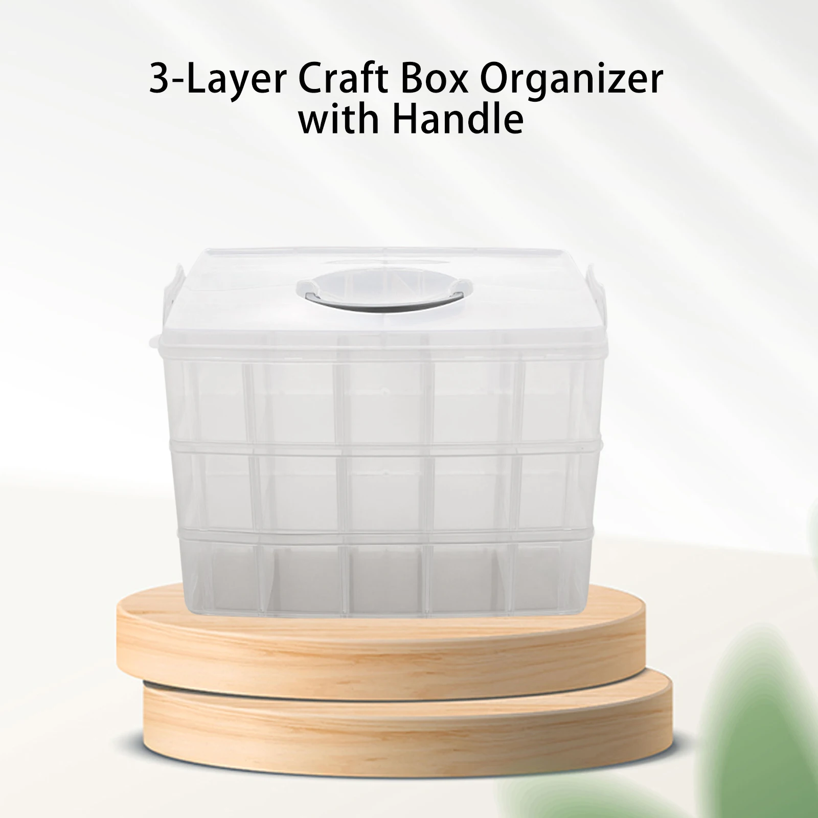 3-layer Stackable Craft Storage Containers - Plastic Craft Box Organizer  With 30 Adjustable Compartments And Handle - Portable Beads Organizers And  Storage For Arts And Crafts, Toy, Washi Tapes, Nail : : Office  Products