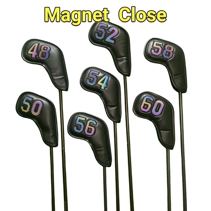 For Sand Wedges Headcovers Golf Iron Club Head Cover Big Number Long Neck Black/White Pu Leather 48 50 52 54 56 58 60 Degree 6