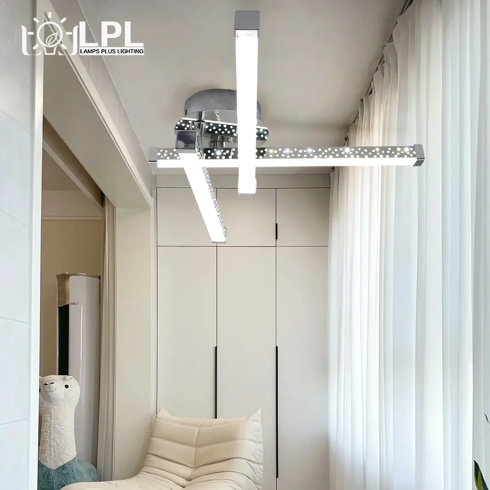 

Современная светодиодная люстра в скандинавском стиле, светодиодный потолочная лампа с теплым и холодным белым свесветильник для гостиной, столовой, кухни, спальни