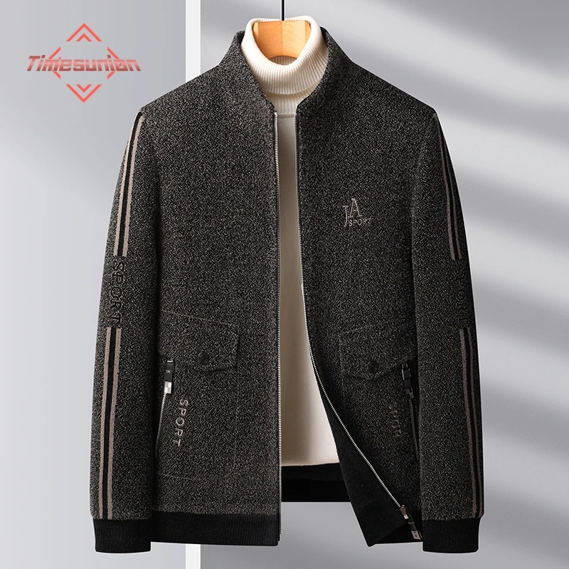 

Autumn Winter Jackets for Men Thickening Keep Warm Woolen Coat Stand Collar Business Casual Windbreaker Jacket