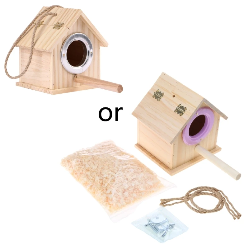 

Bird House Box Mating Nesting Cage Hanging Outside or Inside Installation