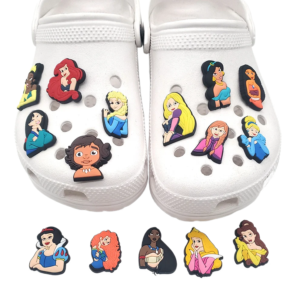 1pcs Disney Princess Frozen Crocs Shoes Charms Cartoon DIY Sandals Accessories for Crocs Clogs