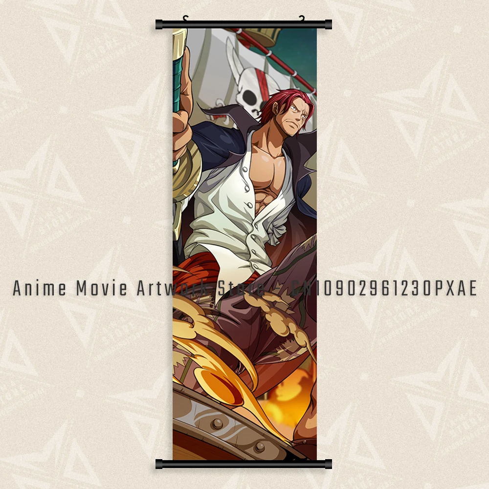 thumbnail image 1 of Póster de lienzo impreso con imagen HD de One Piece Luffy, pergaminos colgantes, decoración moderna para el hogar y la pared, 1 of 5