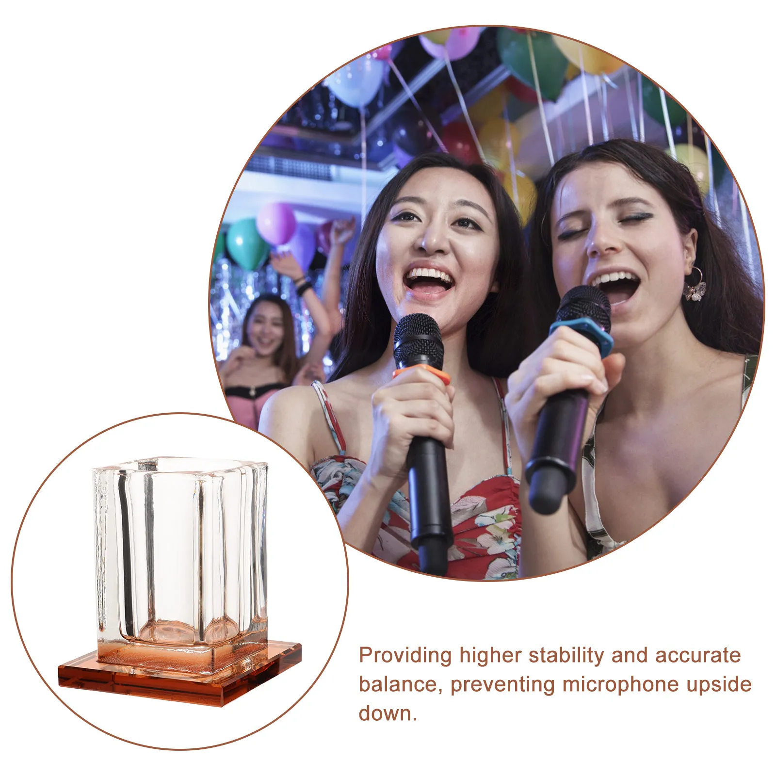 데스크탑 마이크 스탠드 아크릴 안정적인 마이크 홀더 Ktv 사무실 홈 녹음 탁상용 스탠드용 무선 마이크 보관 홀더